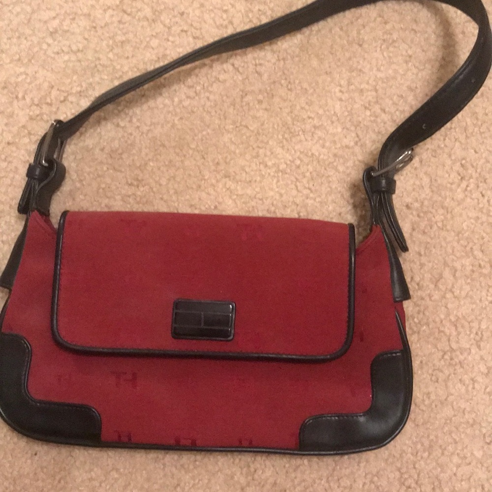 small red Tommy Hilfiger shoulder bag
